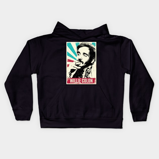 Vintage Retro Willie Colon 80s Kids Hoodie by Bengkel Band